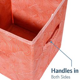 Kuber Industries Orange & White 6 Pcs Zig Zag Printed Storage Box Multi-Utility Organisers image 5
