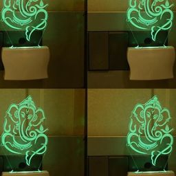 SOMIL Green & Blue 4 Pieces Printed Glass Lord Ganesh Wall Lamps-image-66