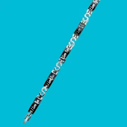 Dynamic Retail Global Men Silver And Black Link Bracelet-51