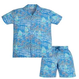 My Milestones Boys Printed Pure Cotton Shirt With Shorts-image-86
