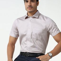 Blackberrys India Slim Fit printed Spread Collar Cotton Formal Shirt-image-30