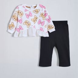 Hopscotch Girls Cotton Blend T-shirt with Trousers Clothing Set-picture-37