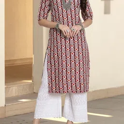 Anouk Rustic Selection Of 4 Geometric Printed Round Neck Straight Kurtas image 4