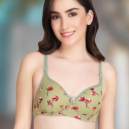 Samvar Green Cotton Non-Wired Non Padded Minimizer Bra-picture-2