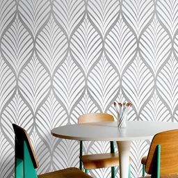 Asian royal White & Grey Printed Waterproof Wallpaper-image-85