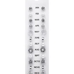 Stoln Set Of 12 Artificial Stones Studded Circular Shaped Studs image 3