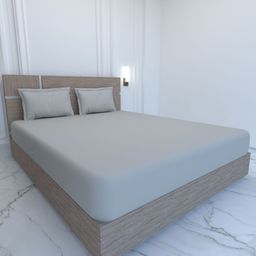 Pure Decor Palace Grey Pure Cotton 380 TC Double King Bedsheet Set 2.74 m x 2.74 m-image-3