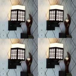 Gojeeva Black Wood Square Shaped Wall Lamp-picture-32