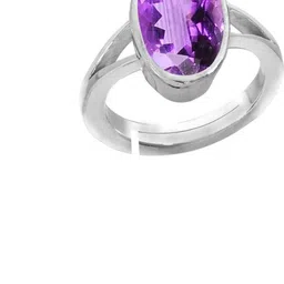 GenZcomplex Silver-Plated Alloy Amethyst Finger Ring-image-68