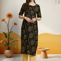 HERE&NOW Women Pack OF 2 Ethnic Motifs Printed Straight Kurta-image-32