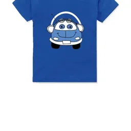 Boys Printed Cotton Blend Regular T Shirt (Blue, Pack of 1)-2