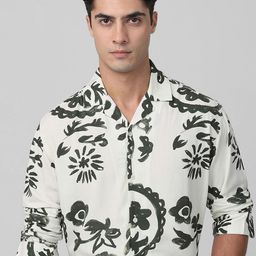 Mufti Men Cuban Collar Floral Printed Relaxed Fit Casual Shirt-picture-43