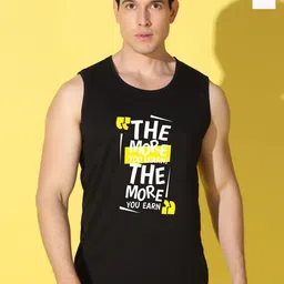 WOOSTRO Pack Of 2 Printed Combo Cotton Gym Vests VWS26(MORE BLACK)(PLAIN WHITE)-picture-12