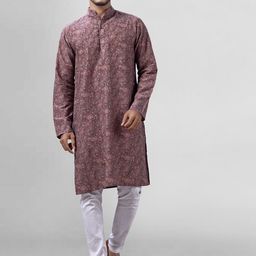 amzira Men Floral Printed Kurta with Churidar-image-97
