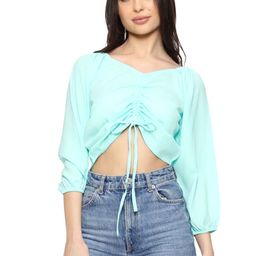 SXV STYLE Georgette Crop Top-image-0