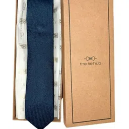 The Tie Hub Men Printed Silk Skinny Tie-image-95