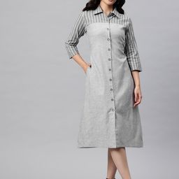 Cottinfab Striped Shirt Midi Dress-picture-33