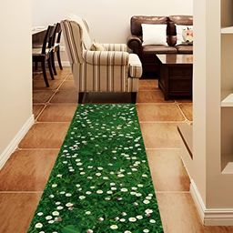 INDIAN ROYALS Green & White Floral Printed Self-Adhesive & Durable Wall Sticker-image-78