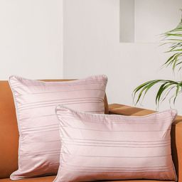 India Circus by Krsnaa Mehta Rose Gold Striped Square Cushion Covers-image-43