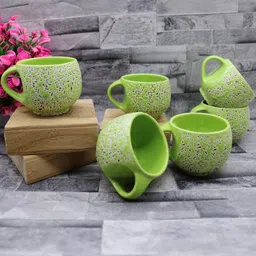 laghima jadon Multicoloured Textured Ceramic Matte Mugs Set of Cups and Mugs image 2
