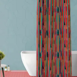 ArtzFolio Rust & Green Printed Waterproof Shower Curtain-6