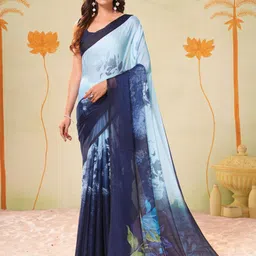 Garden Vareli Floral Printed Pure Chiffon Saree-image-36