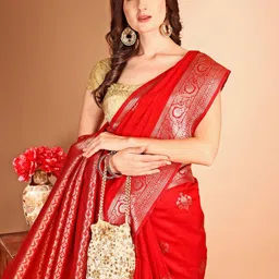 Anouk Woven Design Zari Banarasi Saree-image-38