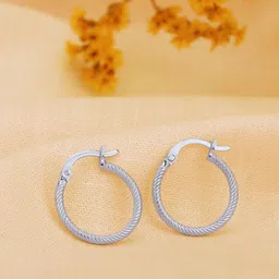 Sangria Rhodium-Plated 925 Sterling Silver Circular Hoop Earrings-13
