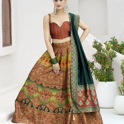 PURVAJA Woven Design Art Silk Lehenga & Unstitched Blouse With Dupatta-picture-16