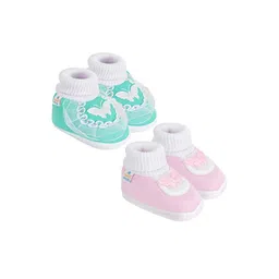 NESKA MODA 3 To 12 Month Infant Booty Combo 2 Pair Baby Skin Friendly Soft Cotton Butterfly Booties-10