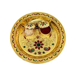 Anouk Swastik Rakhi With Card & Thali image 2