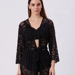 AMMARZO Self-Design Nylon Spandex Nightwear Robe-image-43