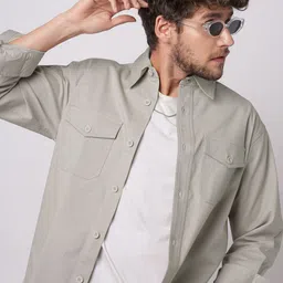 VASTRADO Classic Slim Fit Double Pocket Detail Super Soft Cotton Casual Shirt-image-63