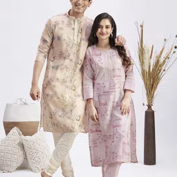 VASTRAMAY Geometric Printed Regular Kurta with Trousers-image-23