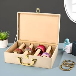 Aura Beige Set of 1 Regular Jewellery Organiser Organisers-4