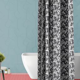 ArtzFolio White & Black Printed Waterproof Shower Curtain-image-92