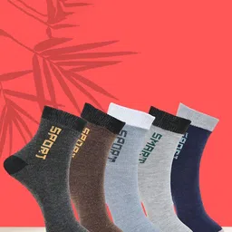 MJE Pack Of 5 Printed Mid Rise Ankle Length Socks-image-59