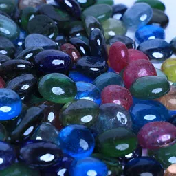 VANNEF Blue & Red Glass Glossy Aquarium Pebbles-picture-57