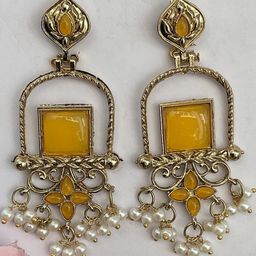 Fashion Theme Gold-Plated Brass Jhumkas Earrings-image-19