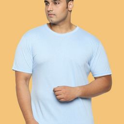 Wear Your Opinion Men Plus Size Solid Round Neck Cotton T-shirt-21