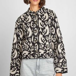 KIABI Women Longline Quilted Jacket with Embroidered-image-112