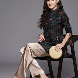 Anouk Women High Neck Floral Printed Tunic-image-23