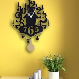 Rhythm Black Contemporary Wall Clock-16