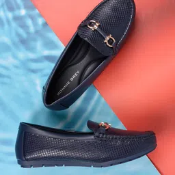 Ronnie Grey Women Textured PU Loafers-image-48