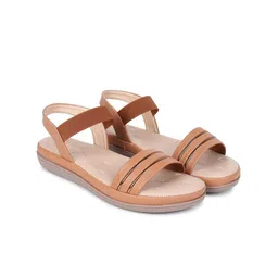 TRASE Women Textured Open Toe Flats-14