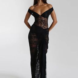 LULU & SKY Embellished Bodysuit & Long Drape Skirt Co-Ords-picture-34