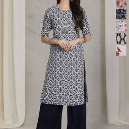 7Threads Selection Of 6 Ethnic Motifs Printed Straight Kurtas-image-28