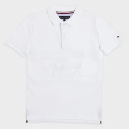 Tommy Hilfiger Boys Typography Solid Polo Collar Cotton T-shirt-image-61