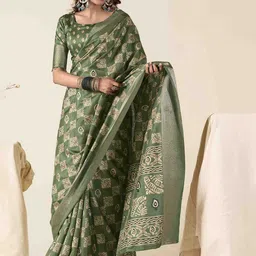 DIVASTRI Women Woven Design Zari Silk Blend Handloom Saree-picture-7