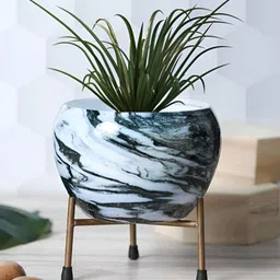 Homspurts Printed Metal Planter With Stand-0